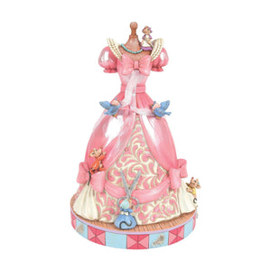 Disney Jim Shore "A Dress for Cinderelly" Mice Making Cinderella's Pink Dress Musical 8.5" Figurine