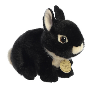 7.5" Netherland Dwarf Black Bunny Rabbit Stuffed Animal Plush