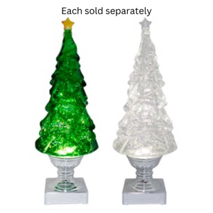 14" LED Glitter Tree - Lights on