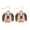 Holiday Earrings Sweaters w Rudolph