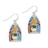 Holiday Earrings Stained Glass Nativity