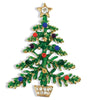 Holiday Brooch Pin Jeweled Christmas Tree