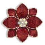 Holiday Brooch Pin Glittering Poinsettia with Crystal