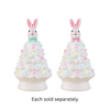 8" LED Light Up White Ceramic Easter Tree with White Bunny Top