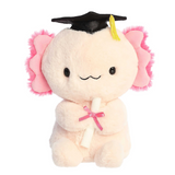 9" Excel Graduation Pink Axolotl with Black Cap and Tassel Stuffed Animal Plush