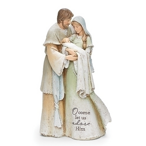  9" O Come Let Us Adore Him Holy Family Nativity Figurine by Karen Hah