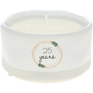 Anniversary 25 Years 8 Oz. Jasmine Scented Soy Wax Reveal Candle