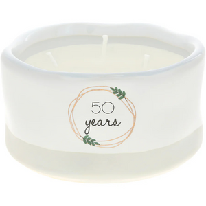 Anniversary 50 Years 8 Oz. Jasmine Scented Soy Wax Reveal Candle