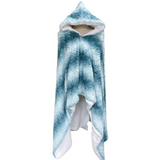 Aquamarine Wearable Hooded Blanket Sherpa Throw 50"x60"