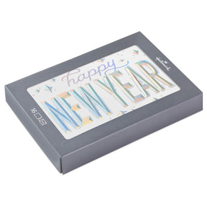 Hallmark Silver Diamonds Boxed New Year Cards, Pack of 16