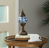 Turkish Blue Mosaic 12" Lamp with LED Bulb