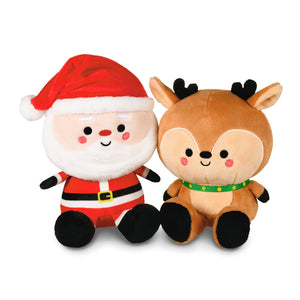 Hallmark Better Together Santa and Reindeer Magnetic Plush Pair, 5.75"