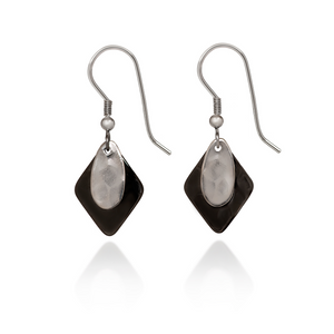 Silver Forest Black and Silver Classic Layered Shapes Earrings