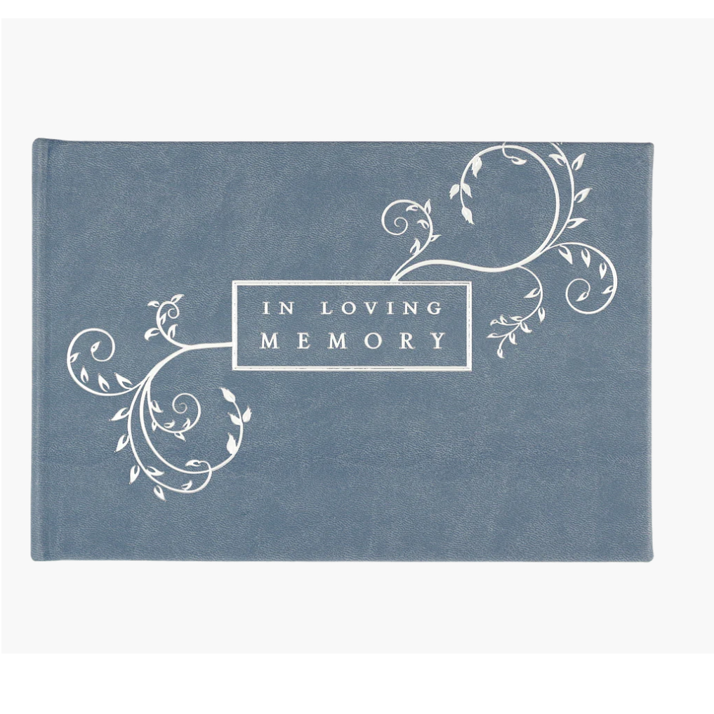 In Loving Memory Floral Funeral Guest Book