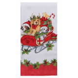 Bowie Wowie Christmas Sleigh Ride Dual Purpose Terry Towel