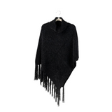 Britt's Knits Black Beyond Soft Cowl Neck Poncho