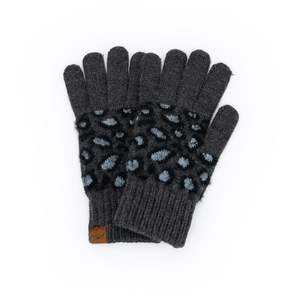 Britt's Knits Black Snow Leopard Gloves