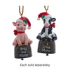 Calf & Piglet Farm Bell Ornaments