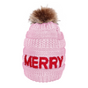 Candy Lane Merry Chenille Letter Sherpa Beanie (Pink)