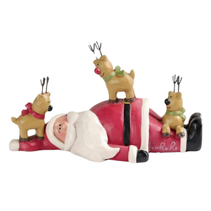 Christmas Reindeers All Over Santa Mini Figurine