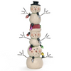 Christmas Three Stacked Snowmen Wrapped In Lights Mini Figurine