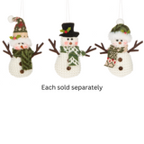 6.5" Comfy & Cozy Christmas Snowman Ornaments