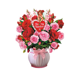 Cupid's Valentine Fresh Cut Paper Flowers Pop-Up Bouquet