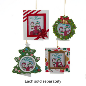 Christmas Picture Frame Ornaments, 4 Assorted