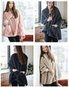 The Coziest Blanket Wrap with Front Pockets and Puff Pom Toggle Black