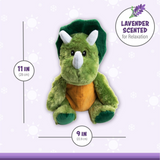 Dino the Triceratops Dinosaur Microwavable and Coolable Warm Pals Stuffed Animal Plush with Lavender Scent