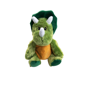 Dino the Triceratops Dinosaur Microwavable and Coolable Warm Pals Stuffed Animal Plush with Lavender Scent