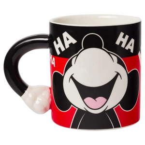 Disney Mickey Classic Outfit Ha Ha 20 Oz. Shaped Handle with Mickey's Hand Ceramic Mug