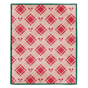 Disney Mickey Mouse Ears Peppermint Plaid Throw Blanket, 50x60