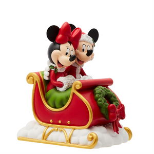 Disney Showcase Holiday Mickey and Minnie in Sleigh Figurine