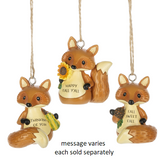 Fall Harvest Mini Message Fox Ornament