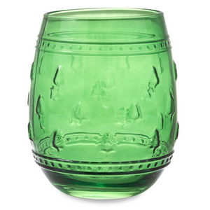 Embossed Trees Green Stemless Wine Glass, 17 oz.