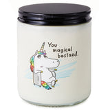 Hallmark Unicorn You Magical Bastard Scented Single-Wick Jar Candle, 7 oz.