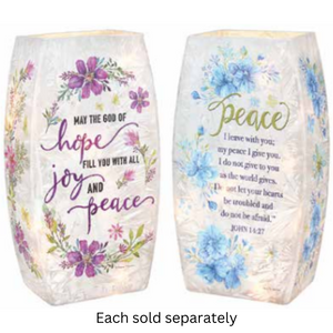 Filled with Peace Medium Glass Lighted Vase