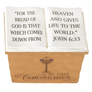 For the Bread that Comes Down From Heaven And Gives Light to the World First Communion Keepsake Box