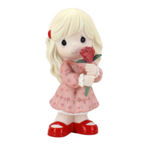 I Will Always Pick You Girl Holding Rose Figurine