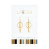 Gold Circle & Bar Dangle Layers Earrings