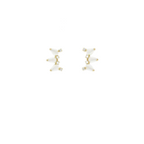 Gold Petal Climber Layers Earrings