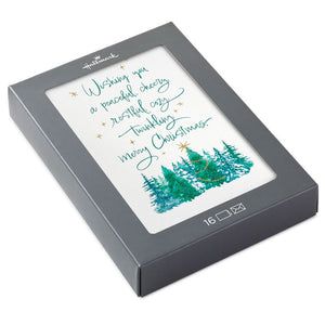 Hallmark Peaceful Evergreens Boxed Christmas Cards, Pack of 16