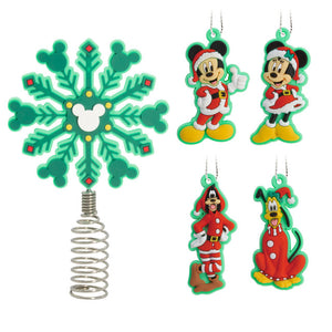 Hallmark Mini Disney Mickey Mouse and Friends Hallmark Tree Topper and Ornaments, Set of 5