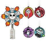 Hallmark Mini Disney Tim Burton's The Nightmare Before Christmas Hallmark Tree Topper and Ornaments, Set of 5