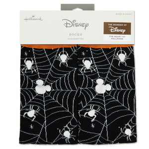 Hallmark Disney Mickey Mouse Spiderweb Glow-in-the-Dark Crew Socks