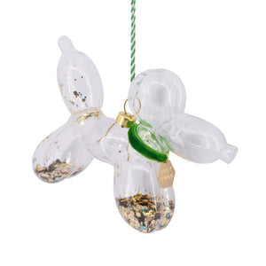 Hallmark Signature Green and Gold Balloon Dog Glass Hallmark Ornament