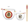 Harry Potter Hogwarts Crest and Platform 9 and 3/4 Ramen Bowl with Chopsticks