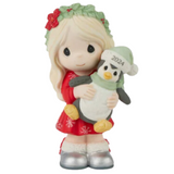 Have Yourself A Merry Little Christmas 2024 Dated Girl with Penguin Porcelain Figurine 4.75"