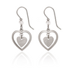 Silver Forest Silver Heart in Open Heart Pierced Earrings